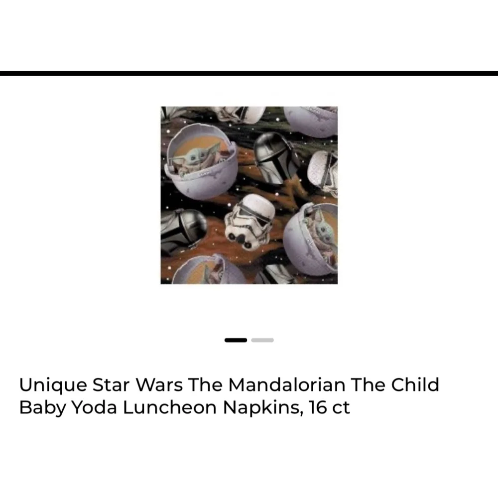 NWT Star Wars Mandalorian Yoda Party Supplies set of 8